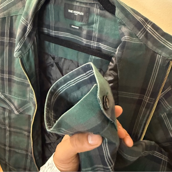The Kooples Men's Green Plaid Shirt Jacket - Picture 7 of 8